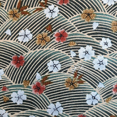 2 YDS Michael Miller Cotton Fabric Asian Blossoms C975 Tiny Floral Waves
