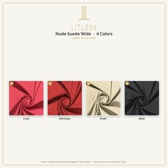 LITLOOK Nude Suede Wide Fabric by the Yard