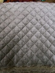 Vtg heavy high end quilted sage chenille upholstery fabric 36″ x 50″
