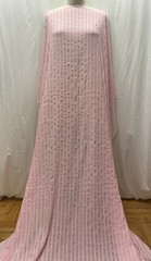 Bubblegum Pink Cotton Stripe Gauge w/ Lurex Fabric 2 Yards 16″ Long & 58″ Wide