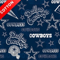 Dallas Cowboys Retro NFL Cotton Fabric – 58″ Wide – Sold by The Yard & Bolt