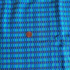 1.8 YD Basket Stripe Fabric Geometric Blue Cotton Print