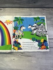 The Rainbow Zebra Book Fabric Cloth Baby Toddler Soft VINTAGE Colorful