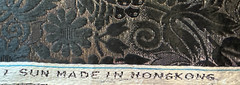 Black Metallic Bright Silver Brocade Fabric Hong Kong T Sun BT Half Y W8