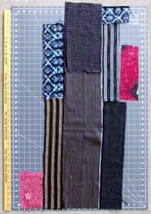 Kimono Fabric Remnants Lot Kasuri Cotton Japanese Crafts Sashiko Boro Scrap
