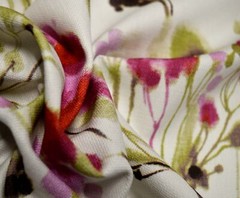 Dandelion Pink Bright Multi-Pink Green Watercolor Floral Print Bartson Fabric