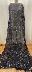 100% Silk Chiffon Polka Dot Confetti Black Navy Blue 5.75 Yards Long 43 ” Wide