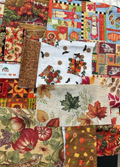 Thanksgiving Fall Autumn Fabric Scraps Quilting Slow Junk Journals Vintage – 30