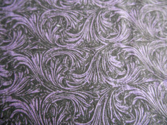 Vintage Cotton Fabric Purple Black Victorian Scroll Feathery Design 97″ x 44″