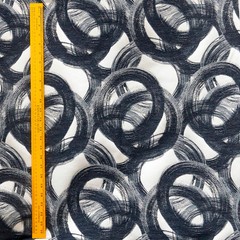 Midnight Circles Fabric By The Yard, Jacquard Weave Fabric, Upholstery