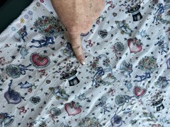 Vintage RARE 1996 Lucy Riggs Fabric Wedding Bells Whimsical Charming 1 Yard