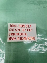 Lot of 2 Pure Silk Habotai Fabric Squares 36×36 8MM Mint Green New Hong Kong