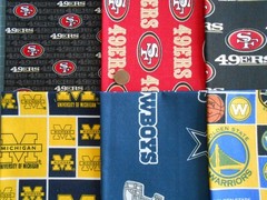 15 NFL MLB Football Baseball League Teams Fat/Long Quarter Quilt Fabric Bundle