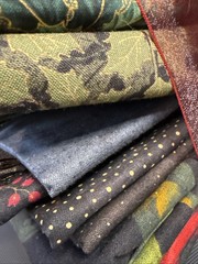 Christmas Cotton Fabric For Quilting Projects Black Red Green Gold Fat Quarters