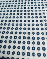 VTG Mid Century Geometric Teal Blue & Gray on White Retro Remnant 29″x26″