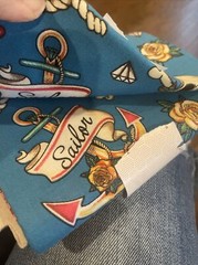 One yard fabric cut material cards/pinup girl/snake/rose/skull/anchor
