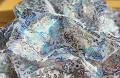 Korean Traditional Magpie Tiger White Foil Finishing Fabric made in Korea BTHY