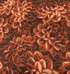 Floral Cotton Fabric 1/2 yard Burgundy Sewing Crafting Quilting Unique Retro Pat