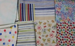 5 lb 1 oz Box of Assorted Fabric Scraps – Kids, Holidays, Varied Prints FSBTB144