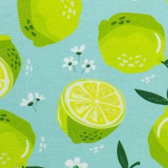 1 m x 1.50 m Cotton Jersey Melody Lime Sprinkles Pattern Scales