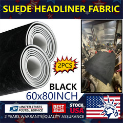 3MM Black Suede Headliner Fabric 2*60″x80″ Foam Backed for Car Inner Roof Repair