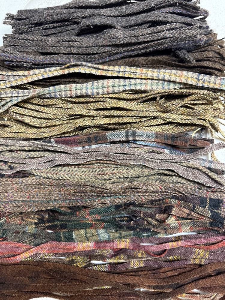 Browns- Cut Size #6- 100% Wool Fabric Cut Strips for Rug Hooking