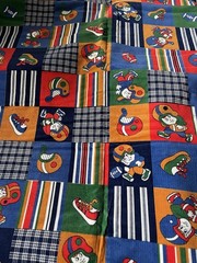 2 Yds Vintage Corduroy Novelty Football Child’s Fabric