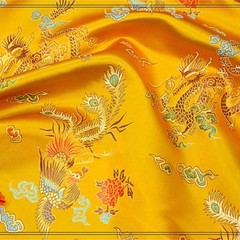 Chinese Satin Silk Dragon Phoenix Fabric Cloth Cheongsam Costume Upholstery DIY