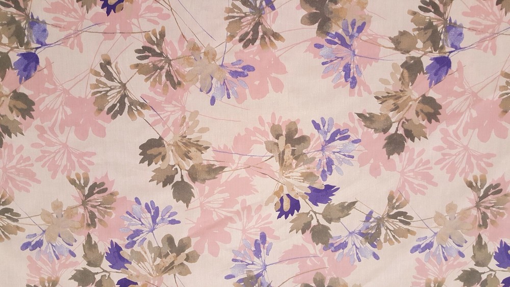 102″ EXTRA WIDE Pink & Purple Floral PERCALE Sheeting Fabric By the Yard