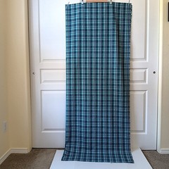 Teal Blue And Navy Plaid Cotton Woven Fabric 2yd x 59″