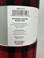 Joann Fabrics Lightweight Blizzard Fleece Luke Red & Black Buffalo Plaid 2 Yards