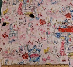 RED ROOSTER Fabric – THE BEAUTY SHOP – by the HALF yard (18″)
