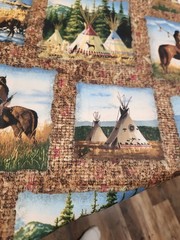 45×48 Tribal Pride American Indian TP Warriors Horse Panel Cotton ’90 Cranston