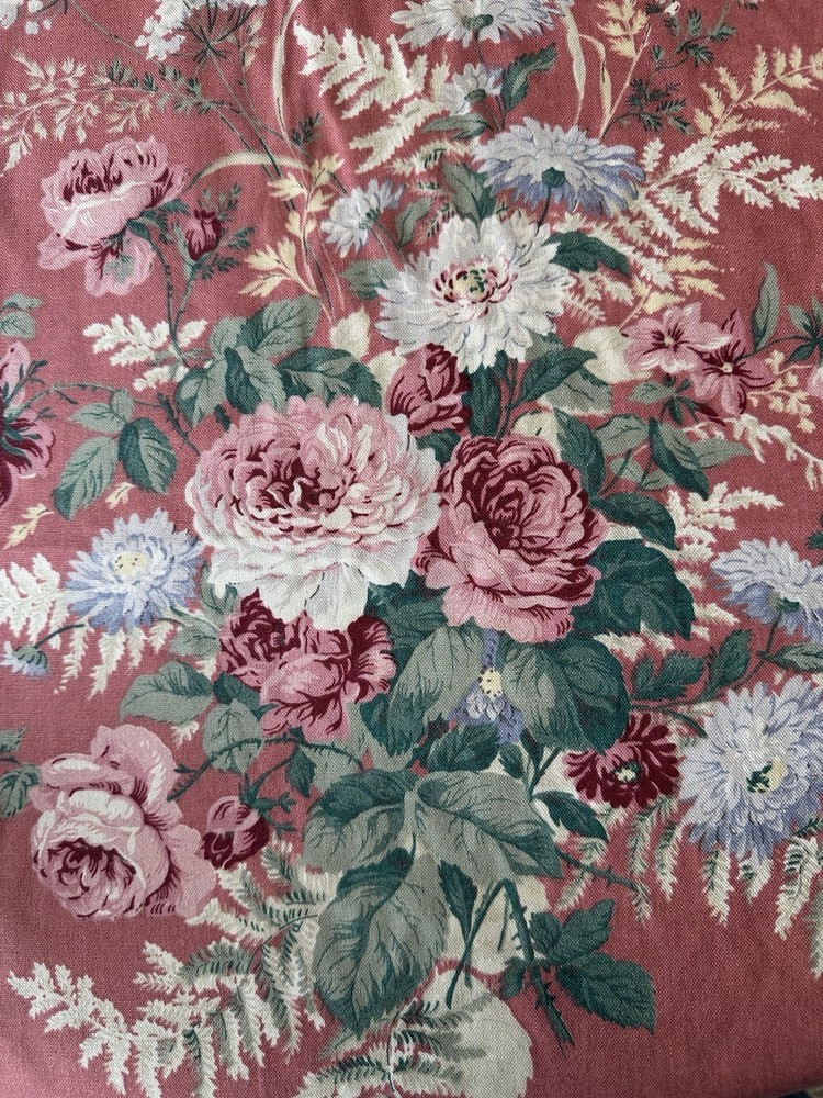 Ralph Lauren Material Pink Country Floral Cottage Roses Vintage Fabric 5 yards