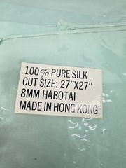 Lot of 12 Pure Silk Habotai Fabric Squares 27×27 8MM Mint Green New Hong Kong