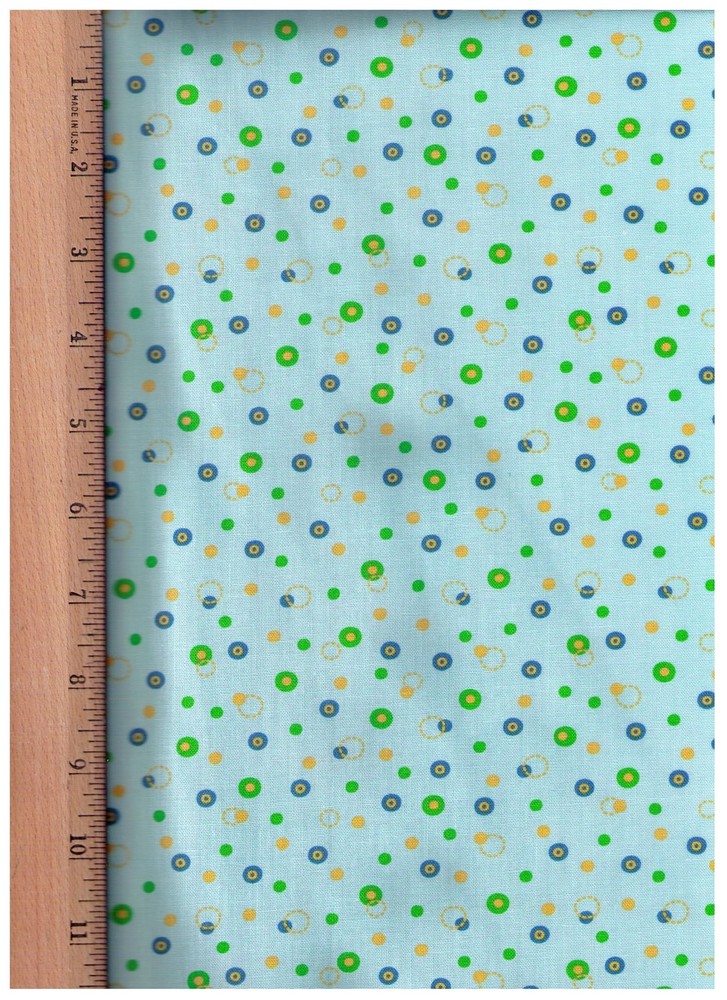 Teal Dots & Circles Looney Tunes Bugs Bunny by David Textiles bty PRICE REDUCED
