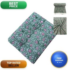 COTSILER Hand Block Print Fabric 100% Cotton 42 Inch 3 Yard Design1