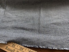 Woven navy & white check plaid fabric, 5.5 yard length, 59″ wide. For aprons +
