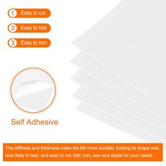 Adhesive Felt Fabric Felt Sheets 30cmx20cm White 10 Pcs