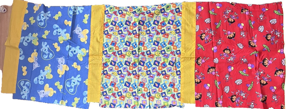 VTG DORA & Boots Blue`s Clues & Sesame Street Squares & Sashing Nap Mat Top