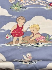 Vintage Michael Miller WATER PLAY-1 Cotton Fabric 2+YDS x44” Blue Patt # C-224