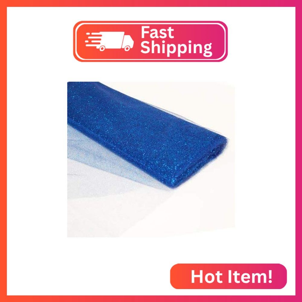 Valentina Textile Inc Tulle Glitter Fabric 54″ by 10 Yards (30 ft) Tulle Bolt fo