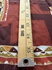2 Pieces 36x 44 Each Fabric Brown/Red Colors Geometric Pattern Soft Fabric