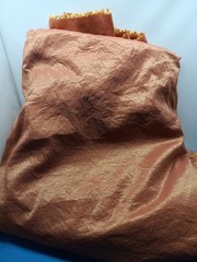 Sheer Crushed Gold Rust Polyester Sewing Fabric 15 Yards 56.5″ Wide