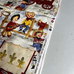 Michael Miller Lil Cowpokes Vintage Style Western Cowboy Cotton Fabric 71×45