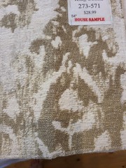3 PCS Brown Cream Fabric Upholstery Samples Brocade Type Design 18″ X 23 1/2″