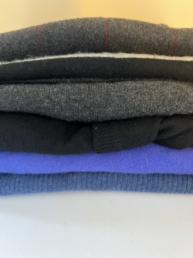 640 Lot of 100% Cashmere Fabric Cutter Craft Upcycle Blue Black Flaw 2lb