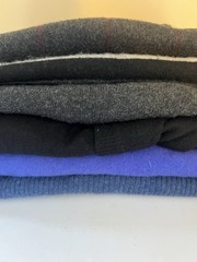 640 Lot of 100% Cashmere Fabric Cutter Craft Upcycle Blue Black Flaw 2lb
