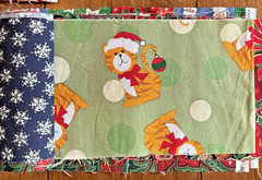26 Christmas Holiday Cotton Fabric Strips Quilting Scraps Remnants Crafts