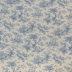 P Kaufmann Blue Ivory Toile Cotton Fabric 1 Yard 52×40 Pastoral Children